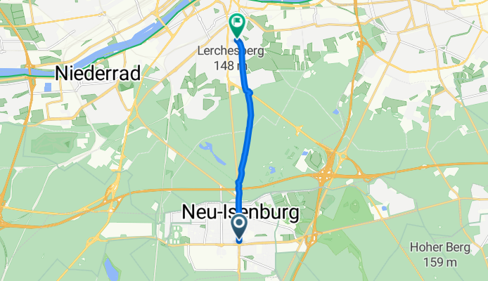 Frankfurter Straße, Neu-Isenburg nach Hainer Weg, Frankfurt am Main