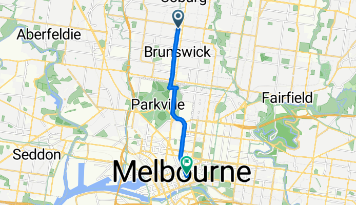 Upfield Bike Path, Coburg to Swanston St, Melbourne