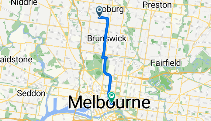 Shaftsbury St, Coburg to Bourke St, Melbourne