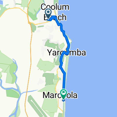 State Route to Petrie Ave at Marcoola