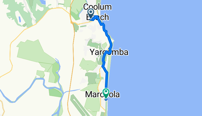 State Route to Petrie Ave at Marcoola