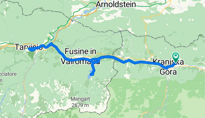 Kranjska Gora → Lago di Fusine (Taliansko) → Tarvisio