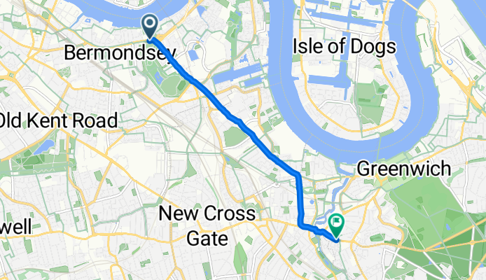 Jamaica Road, London to Blackheath Road, London
