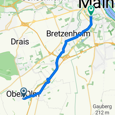 Untere Mahlgasse, Ober-Olm nach Gaustraße, Mainz