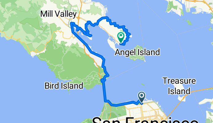 Beach St, San Francisco to Tiburon via Saulsalito