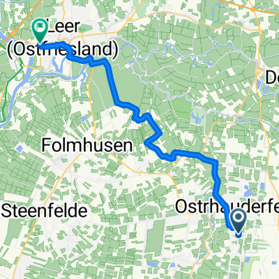 Kirchstraße, Ostrhauderfehn nach Bahnhofsring, Leer (Ostfriesland)