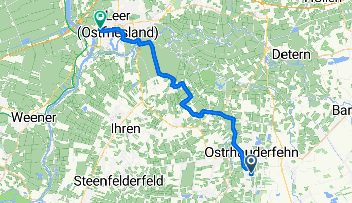 Kirchstraße, Ostrhauderfehn nach Bahnhofsring, Leer (Ostfriesland)