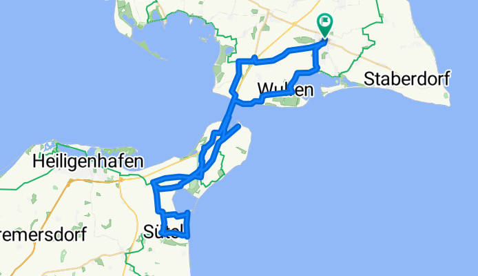 Fahrradtour nach Blick auf die Ostsee vom Ostseeküsten-Radweg Grossenbrode