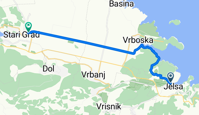 Jelsa, Jelsa to Put bana Josipa Jelačića, Stari Grad