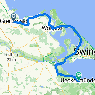 Markt, Greifswald nach Ueckermünde