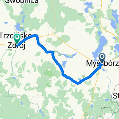 trasa pojezierzy E2 Mysliborz-Trzcinsko zdrój