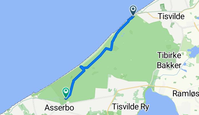 Hovedgaden, Tisvildeleje nach Sundhedsspor Melby Overdrev, Liseleje