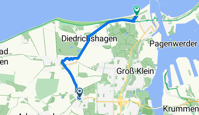 Teichweg, Elmenhorst/Lichtenhagen nach Warnemünde, Rostock