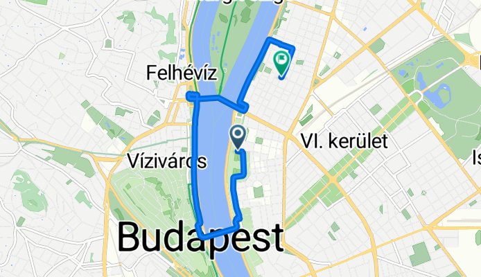 District V, Budapest to Pannónia utca, Budapest