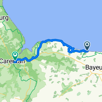 Rue Traversière, Port-en-Bessin-Huppain nach Rue des Fleurs, Carentan