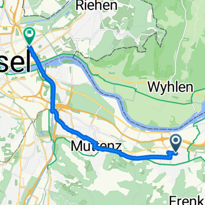 Münchackerstrasse, Pratteln nach Schwarzwaldallee, Basel