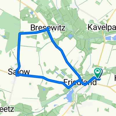 Route nach Pasewalker Straße