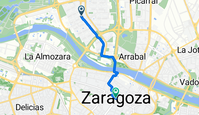 Calle de Gertrudis Gómez Avellaneda, Zaragoza a Paseo de la Independencia, Zaragoza