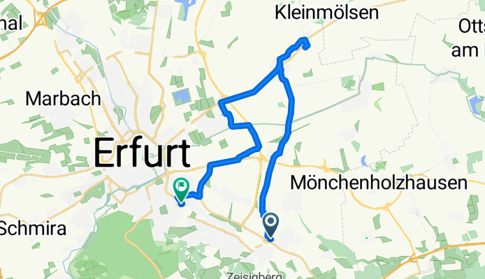 Am Urbicher Kreuz, Erfurt nach Am Schwemmbach, Erfurt