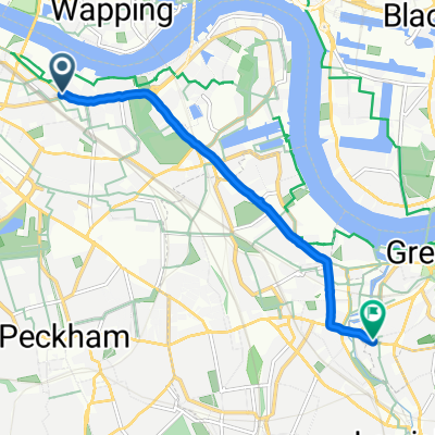 Neckinger Street, London to Blackheath Road, London