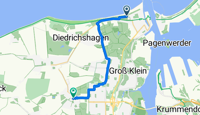 Seepromenade, Rostock nach Teichweg, Elmenhorst/Lichtenhagen
