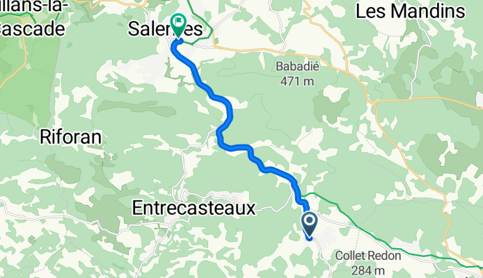 Chemin de la Carravane, Saint-Antonin-du-Var à Rue Victor Hugo, Salernes