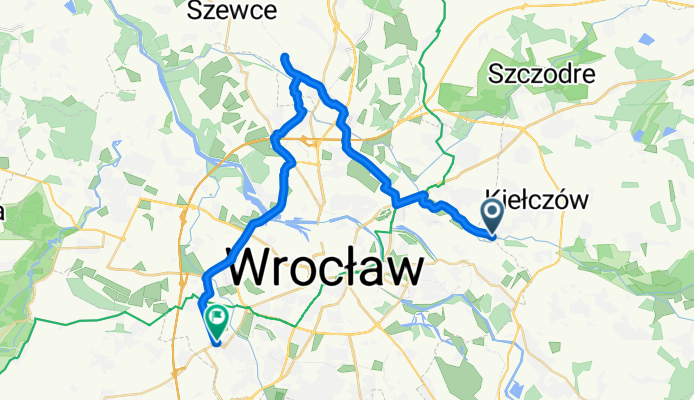 От Dworska 26, Wilczyce до Wiejska 37, Wrocław