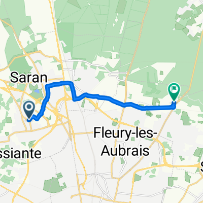Rue des Chimoutons, Saran à Allée Albert Barbier, Fleury-les-Aubrais