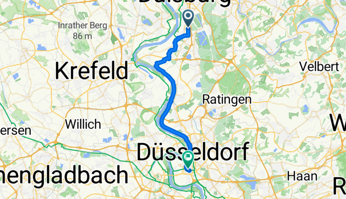 Zum Lith, Duisburg nach Suitbertusstraße, Düsseldorf