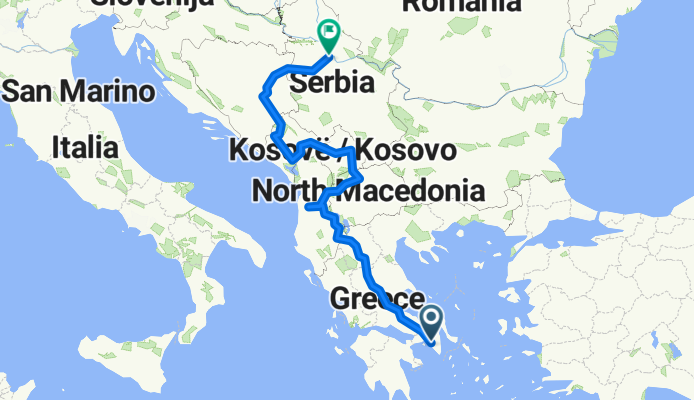 Veranzerou, Athen nach Nikola Pasic Square, Belgrad