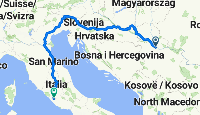 Nikola Pasic Square, Belgrad nach Via Celio Vibenna, Rom