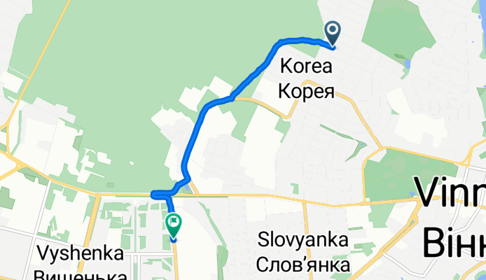 провулок 1-й Миколи Хвильового to вулиця 600-річчя