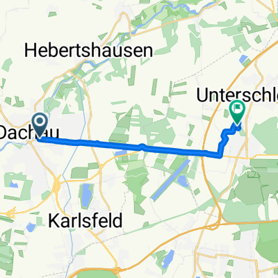 Route nach Bruckmannring, Oberschleißheim