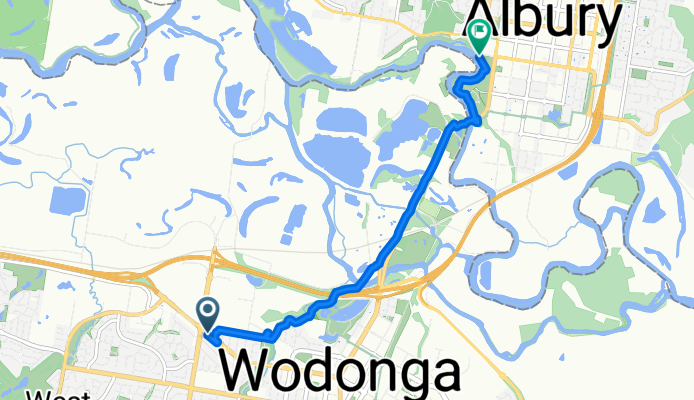 Melbourne Rd, Wodonga to Precinct Pl, Albury