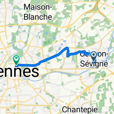 Rue Saint-Martin, Cesson-Sévigné à Rue de Robien, Rennes