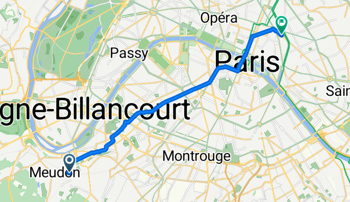 Rue des Vignes, Meudon à Boulevard Voltaire, Paris