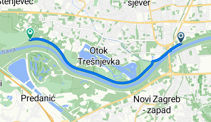 Veslačka ulica 19D to Neimenovana Cesta