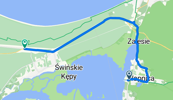 Turkusowa, Wapnica do Wolińska, Świnoujście