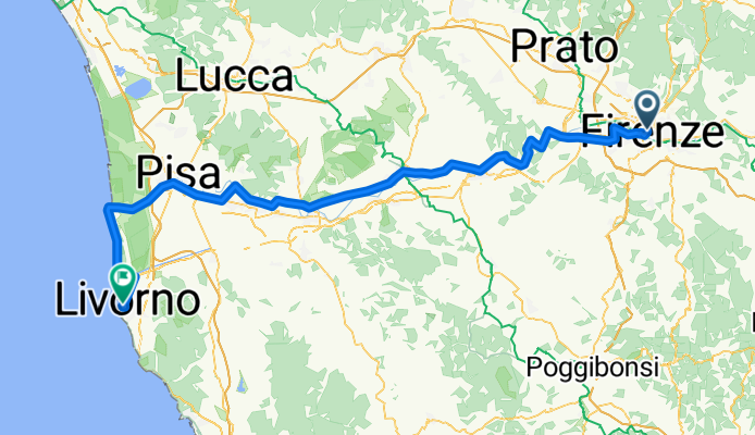 Florenz entlang des Arno bis Livorno Hafen Teil 1 Korsika