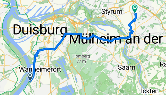 Wanheimer Straße do Otto-Brenner-Straße