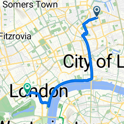 Moreland Street, London to Pall Mall, London