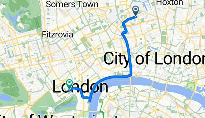 Moreland Street, London to Pall Mall, London