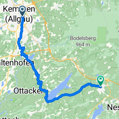 Füssener Straße, Kempten (Allgäu) nach Sebastian-Kneipp-Weg, Oy-Mittelberg