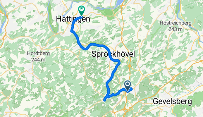 Mittelstraße, Sprockhövel nach Ulmenstraße, Hattingen