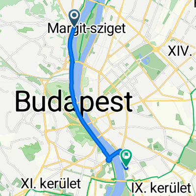 District III, Budapest to Lechner Ödön fasor, Budapest