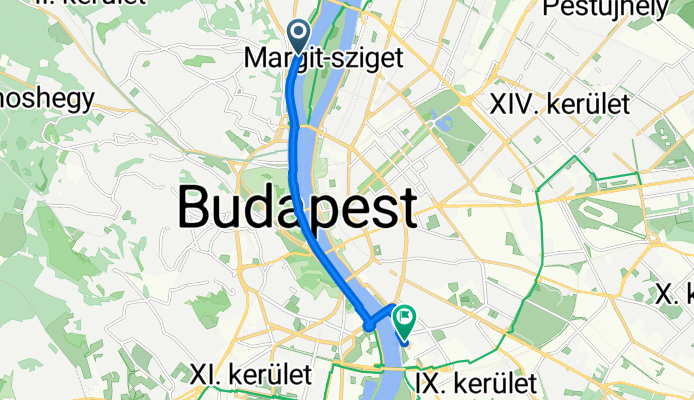 District III, Budapest to Lechner Ödön fasor, Budapest