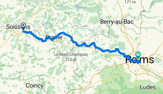 Route de Reims do Rue des Romains