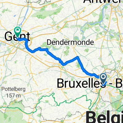 Rue de Manchester, Sint-Jans-Molenbeek nach Hoogpoort, Gent