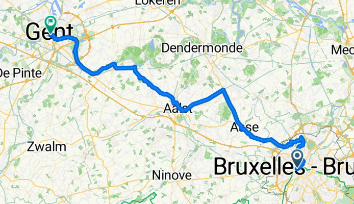 Rue de Manchester, Sint-Jans-Molenbeek nach Hoogpoort, Gent