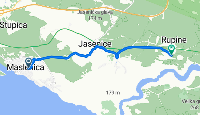Ulica Nikole Marune, Jasenice nach Jasenice-Centar, Jasenice